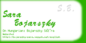 sara bojarszky business card